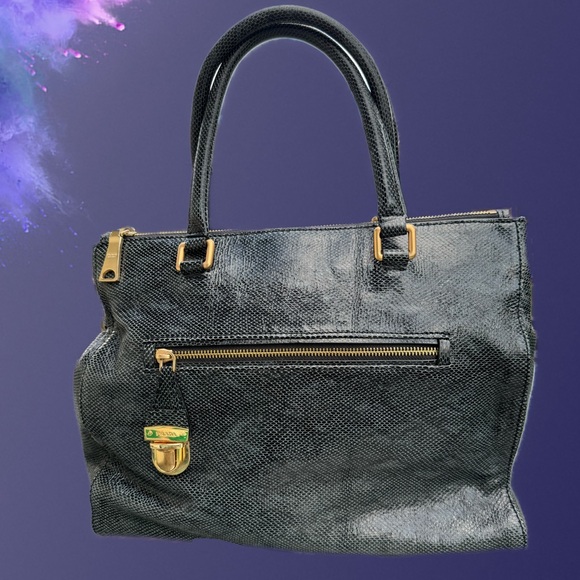 💯Authentic Prada Python Black Satchel Shoulder Bag - Picture 2 of 8